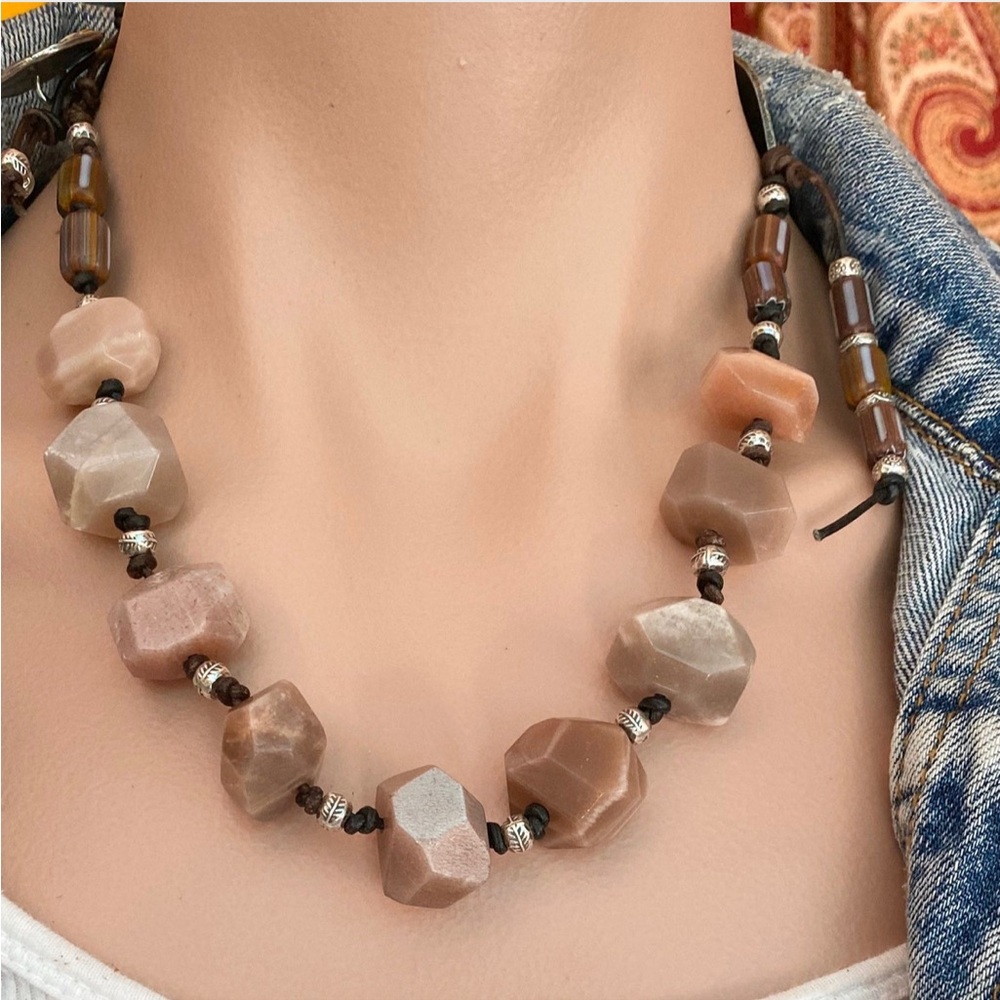 Peach Moonstone Necklace